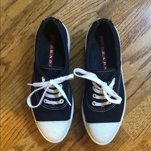 Prada platform sneakers, canvas